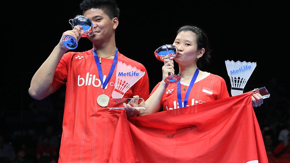 Praveen Jordan/Debby Susanto saat meraih gelar juara All England 2016. Copyright: HUMAS PP PBSI